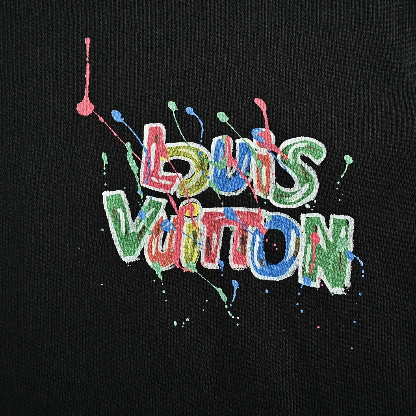 Louis Vuitton/Louis Vuitton letter graffiti hand-painted short sleeves